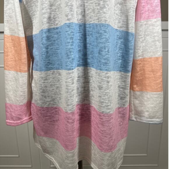 BiBi Women's Lightweight Longline Open Cardigan Sweater Pastels Size M Office - Picture 8 of 12